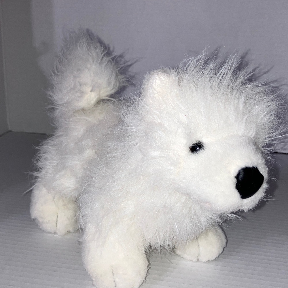 GANZ Webkinz Samoyed Siberian Soft White Fluffy Long Haired‎ Dog Plush - no code